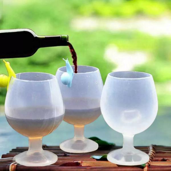 Travel Creative Disposable Silicone Wine Cup for Outdoor Camping Standing Goblet