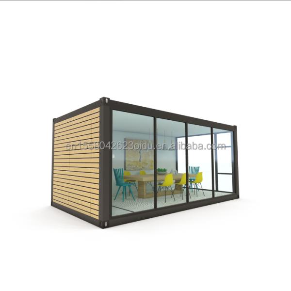 Mobile and Portable Prefab Warehouse 20ft Shipping Container Office with 50/75/100mm Wave Sandwich Panel Wall