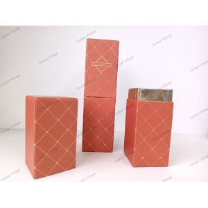 Recyclable Rectangular Cosmetic Paper Tube Orange For Gift