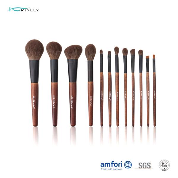 Buy Poly Bag 12PCS Alu Tube Wooden Handle Makeup Brushes at wholesale prices