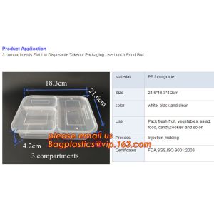 Airtight leakproof microwave custom rectangle plastic meal compartment bento