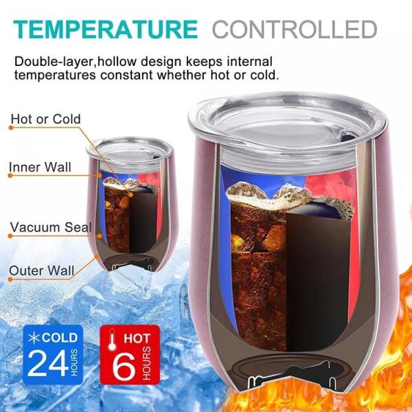 Eco Friendly Stainless Steel Vacuum Wine Tumbler Travel Coffee Egg Mugs for All People