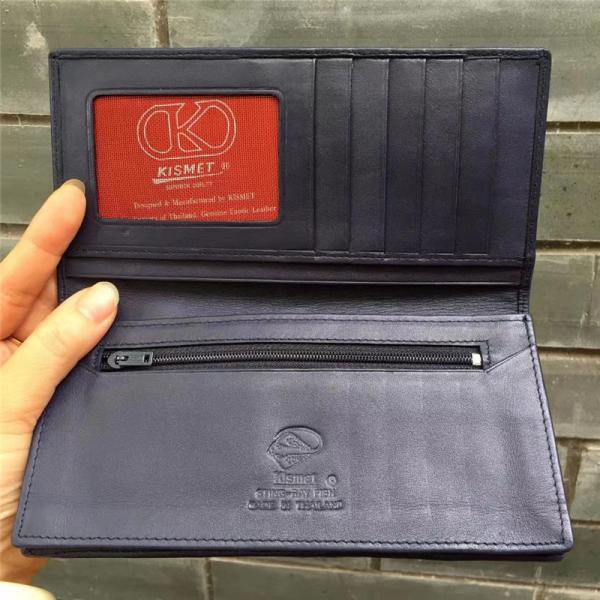 Unisex Style Authentic Real Stingray Skin Women Long Wallet Female Purple Thin Clutch Bag Genuine Leather Card Purse