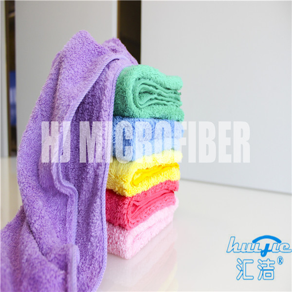 Super soft piped 80% polyester and 20% polyamide 40*60cm square coral fleece kitchen cleaning towel