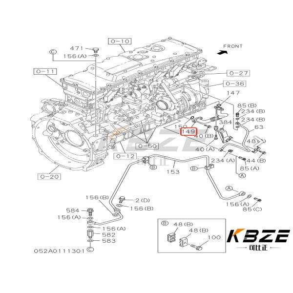 ISUZU 6UZ1 8-98002512-1 8980025121 TURBO OIL PIPE FOR EXCAVATOR SUMITOMO SH460-5 SH480-5 HITACHI ZAX460-5