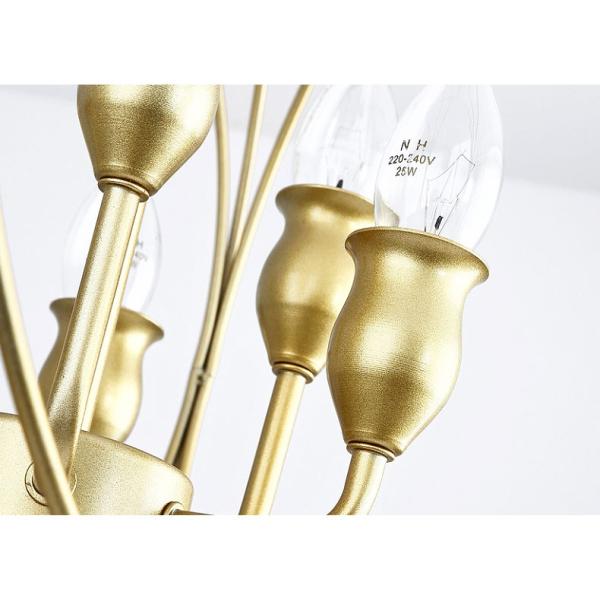 Iron Chandelier Lighting For Bedroom Kitchen E14 LED Modern Gold Black Chandelier(WH-CI-128)