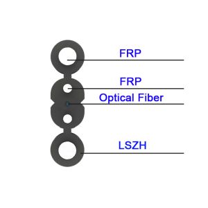 Double Root 1cores G657A1 Drop Fiber Optic Armoured Cable