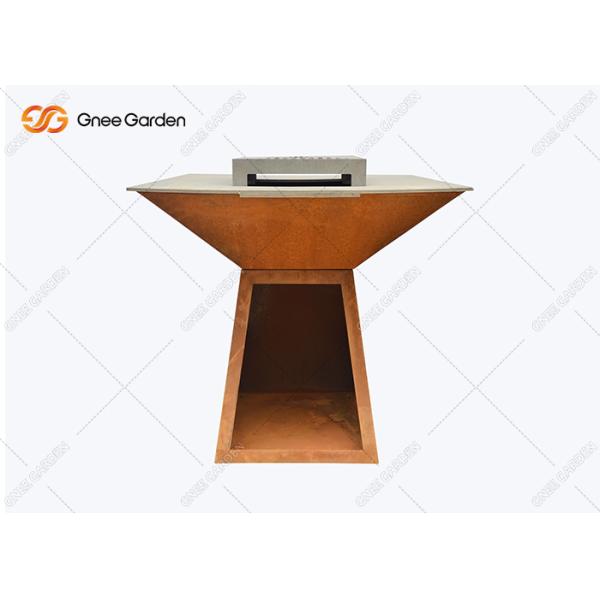 Factory Customize Corten Steel Bbq Fire Pit Grill Corten Steel Iron Fire Pit Bbq Brazier