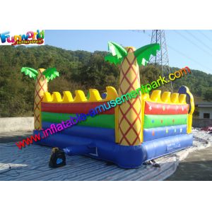 Popular Inflatable Smurfs Bounce House , Jumping Bouncer With Obstacle Inside
