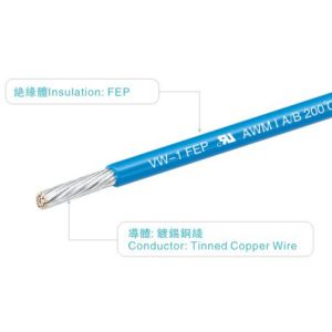 UL1332 FEP Cable Rubbe Insulation Cable 300v 200C 18AWG FT2 Black For Home