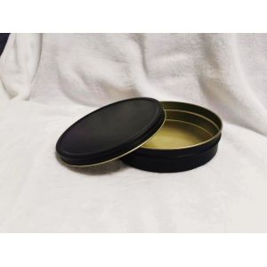Vacuum Empty Caviar Tin Can Food Grade Packaging 500ml with matte black inside