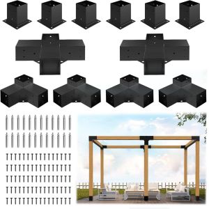 Quality Aluminum Alloy Pergola Kit with 3-Way Brackets for 4&quot;x 4&quot; Lumber Lightweight High-Strength DIY Pergola Brackets Support for Gardens for sale