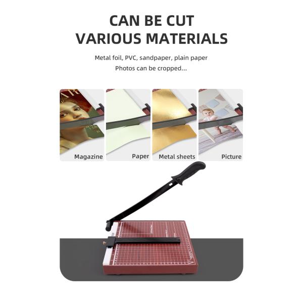 Mini Paper Cutter with Wooden Base Manual Paper Trimmer from ZEQUAN