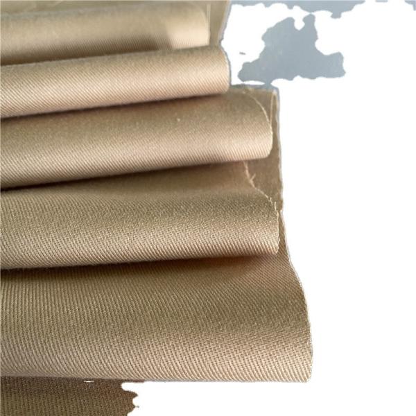 Soft Peached Khaki 150GSM Polyester Spun Yarn Fabric For Women's Blouses and