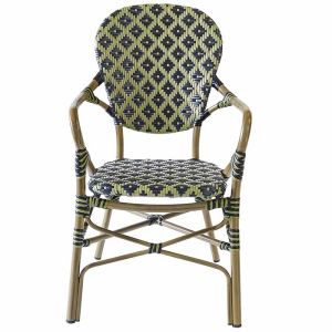 1.5mm Aluminum Frame Material Weatherproof Bistro Dining Chairs