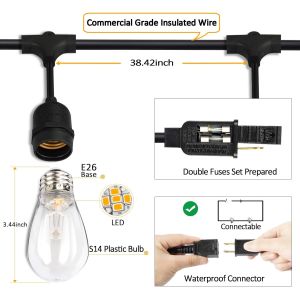 Heavy Duty Waterproof Dimmable Commercial Grade LED String Lights