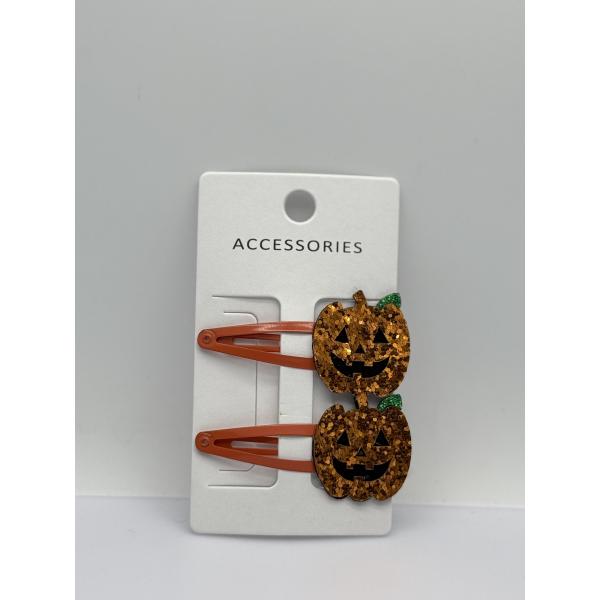 Buy Halloween Pumpkin Two Packs Hair Clips at wholesale prices