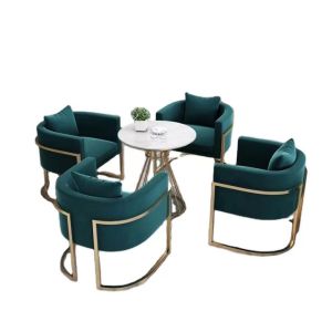 China Metal Frame Commercial Cafe Table And Chairs on sale
