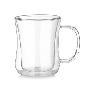 220ml / 420ml Double Wall Glass Cup Insulated Thermal For Tea / Coffee
