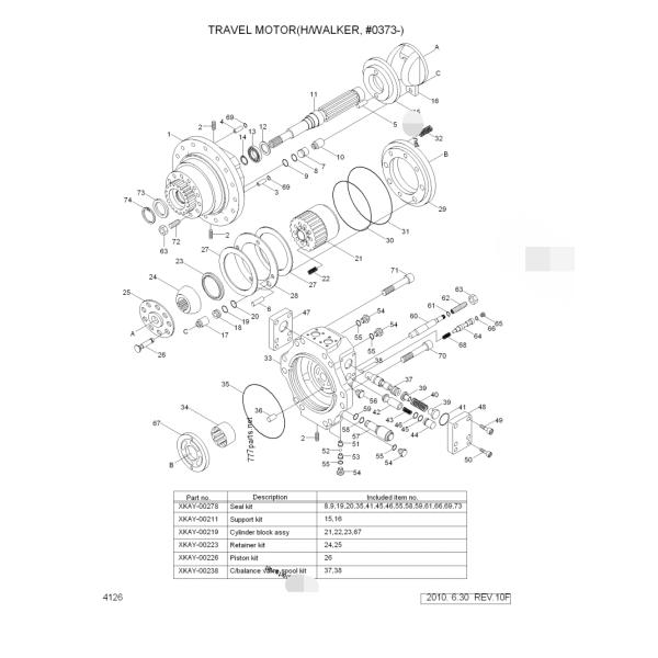Original Excavator Travel Motor Assy 31N8-40053 XJCK-0081 Final Drive Hyundai R290LC-7