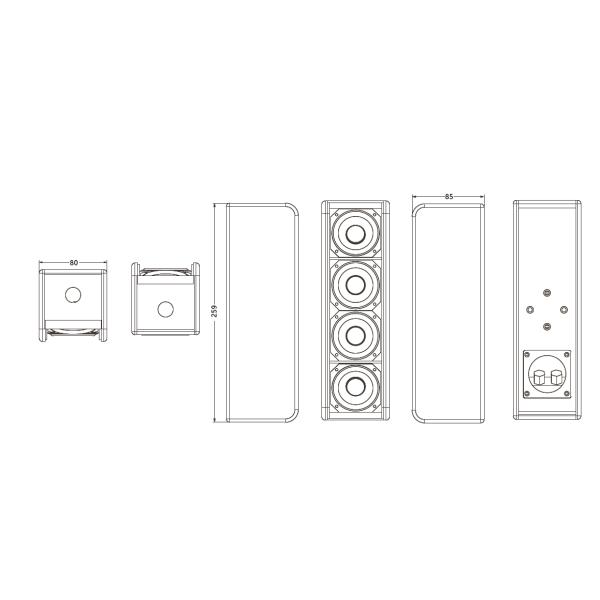 Waterproof 4x2 Inch Neodymium Speaker 80w AES Power Handling