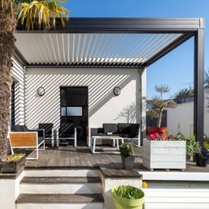 China Outdoor Modern Louvered Roof Aluminum Pergola Powder Coated on sale