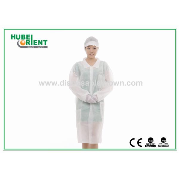Nonwoven PP MP TVK Lab Coats Disposable With Shirt Collar