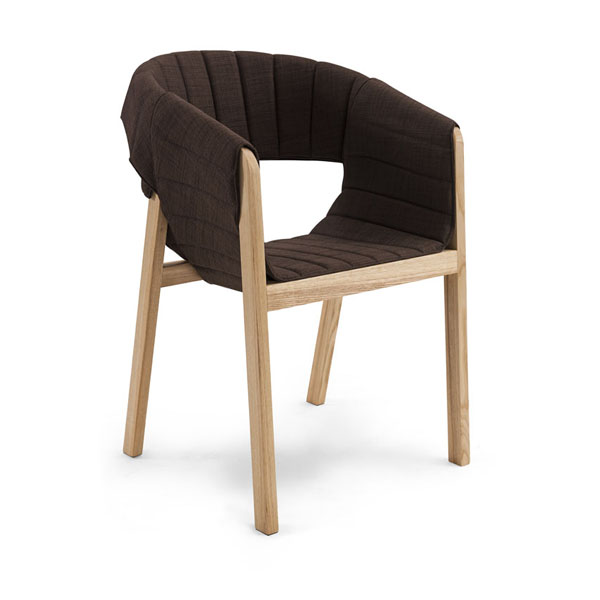 Leisure time Furniture used white ash solid wood legs with Brown Fabric cushion