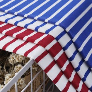 Combing Striped Cotton Fabric 185cm Yarn Dyed Sweatshirt Material