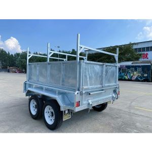 Silver Hydraulic Tipper Trailers Double Axis Dump Box Trailer 8x5