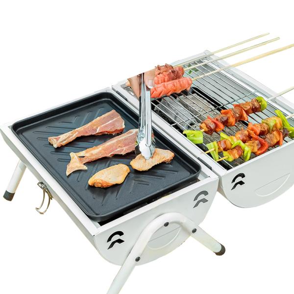 Powder Coated Steel Barrel Rotisserie Kitchen BBQ Charcoal Grill for Outdoor Picnics