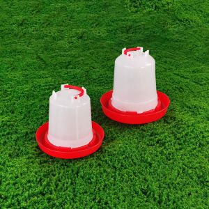 2L Red Cone Shape Plastic Water Feeder Anti Drip Watering Solution for Constant