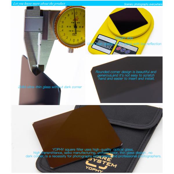 100*100 mm Camera Lens ND64 6 f-Stop Neutral Density Square Filters With Holder