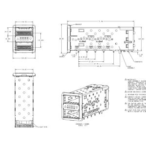 TE 2085945-4 QSFP+ Cage Assembly 2x1 Port With Integrated Connector 14 Gb/s