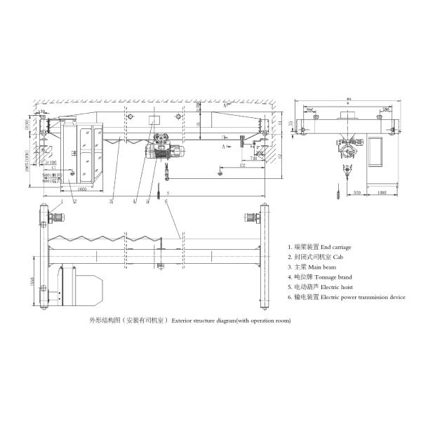 3T 5T Pendent Line Control Crane Single Beam Workshop Overhead Crane