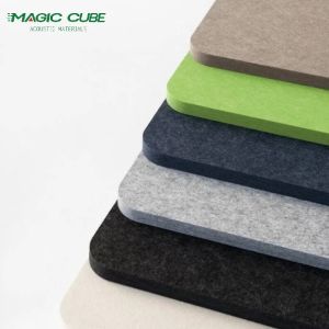 Interior Acoustic Material 12mm Thickness Square Polyester Fiber Panel
