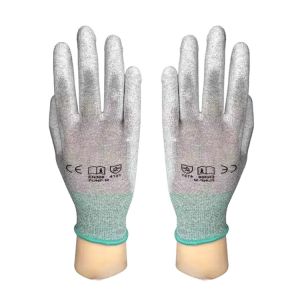 Dust Free PU Coated ESD Palm Fit Anti Static Gloves