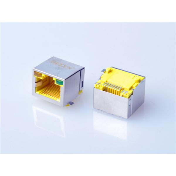HULYN RJ45 1x1 Jack, Shielded RJ45 Modular Jack, Through Hole Type, SMT,with LEDs