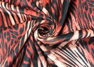 China 260GSM Velboa Polyester Velvet Fabric For Lady'S Dress Tiger Pattern 150cm Width on sale