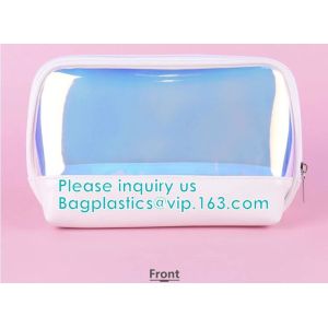 HOLOGRAPHIC MAKEUP BAG, PU TPU MATERIAL MAKEUP travel wash bag waterproof makeup