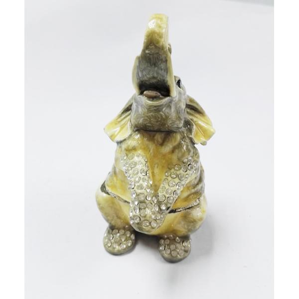 Hot sale elephant box elephant metal trinket box pewter elephant jewelry box for gift