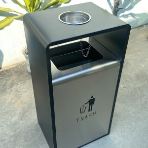 Outdoor Environmental Recycle Garbage Bins Metal Waste Bin For Parks