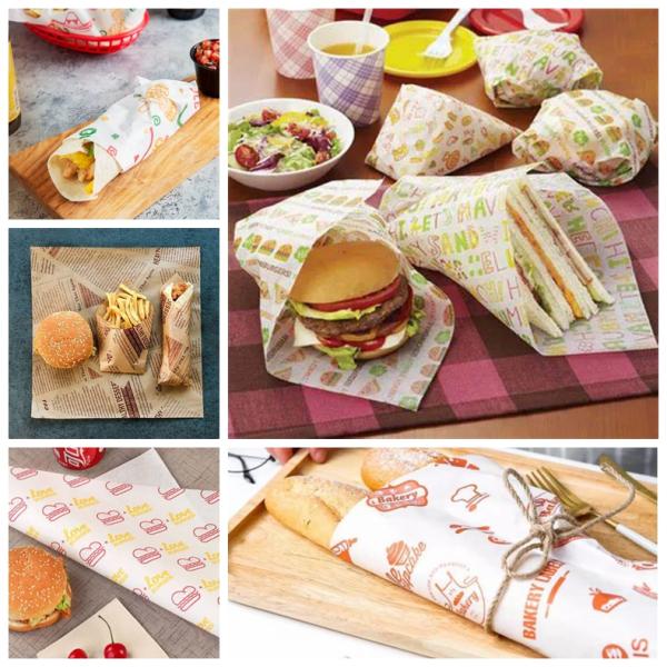 Flat Greaseproof Paper Sandwich Bags Paper Kit 7 Food Wraps Natural White Color