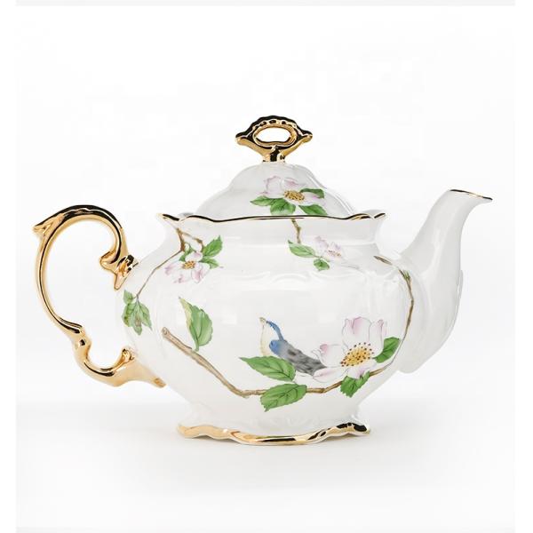 Ceramic Chinese Teapot Kettle Floral Design Teapot Large Capacity For Afternoon Tea