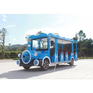 China Blue Electric Sightseeing Car / Electric Shuttle Bus For Amusement Park on sale