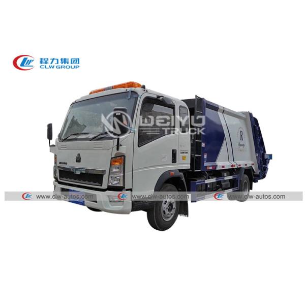 Buy HOWO Cummins Engine Carbon Steel Sanitation Compactor Garbage Truck 4mm 8cbm at wholesale prices
