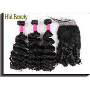 18 Inch Brazilian Human Hair Bundles / Brazilian Deep Curly Hair