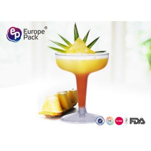 Customised Recyclable Plastic Champagne Goblets , Unbreakable Champagne Glasses