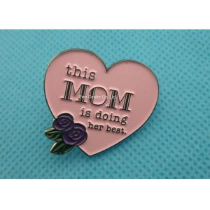 OEM Brass Mom Day Brooch 4.0mm Iron Stamped Pin Emblem