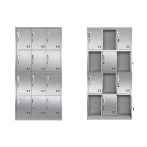 Assembled 12 Door Stainless Steel Medicine Display Cabinet Electrostatic Powder